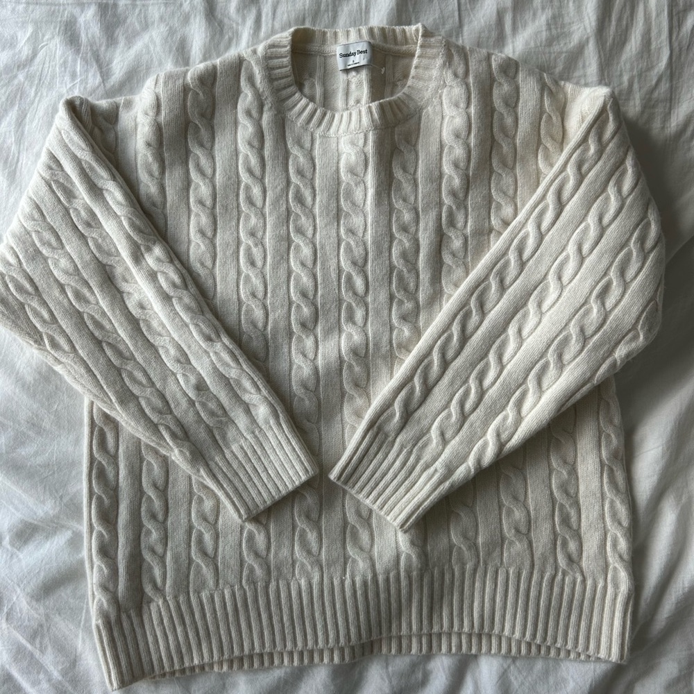 Aritzia White Peggy Sweater US S